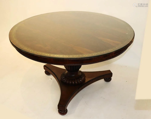 19thC English Regency Inlaid Center Table