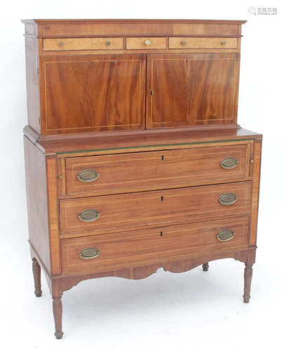 Early Salem MA Federal Mahogany Secretary