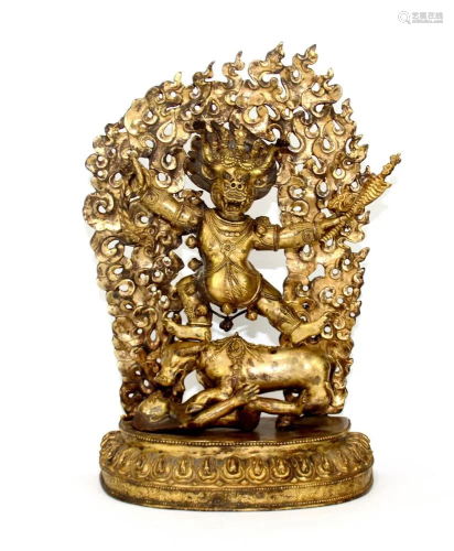 Sino-Tibet Bronze Figure of Vama