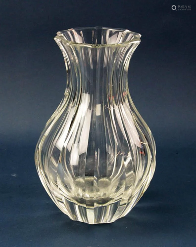 Signed St. Louis Cut Crystal Vase