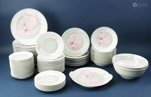 Set of Hermes "Les Pivoines" Partial Dinner Set