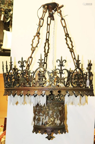 Gothic-style Eight-light Bronze Chandelier