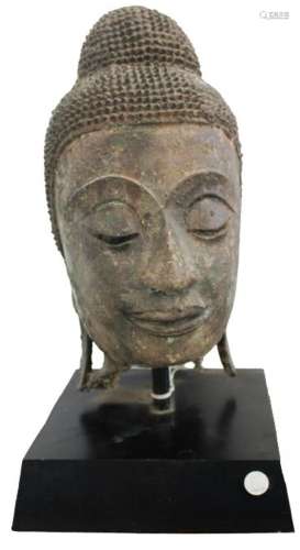 Thai Bronze Head of Buddha