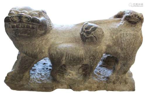 Tang Dynasty Marble of a Lioness with Cubs