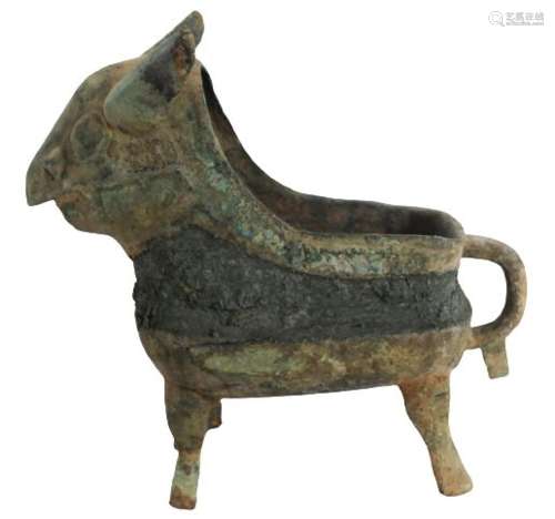 Chinese Archaic Bronze Animal-Form Vessel