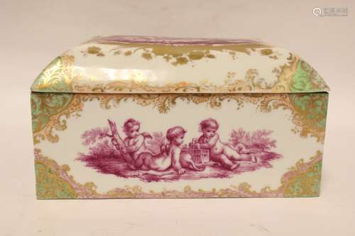 19th.C Meissen Style Porcelain Box