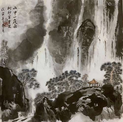 Chinese Ink Color Landscape Painting