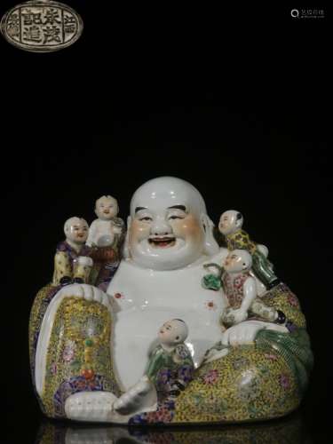 Chinese Hand Painted Famille Rose Buddha