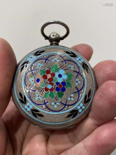 Silver and Enamel Pocket Watch for Turkish market