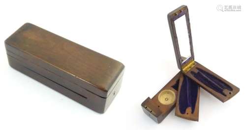 A 19thC mahogany gentleman s travelling shaving box, the hin...