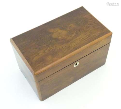 A late 19th / early 20thC rosewood tea caddy with mother of ...