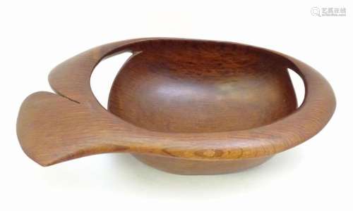 A 20thC she-oak / sheoak carved bowl by Anthony Docherty. Im...