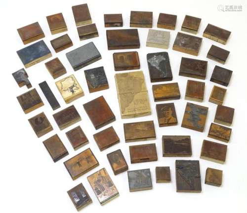 A quantity of mid 20thC printing blocks to include photograp...