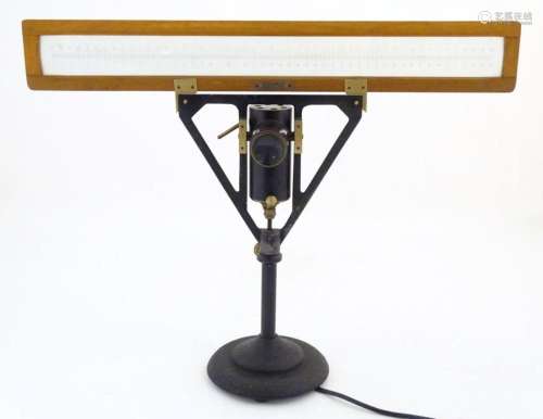 A c1940s Galvanometer light scale by Philip Harris Ltd, Birm...