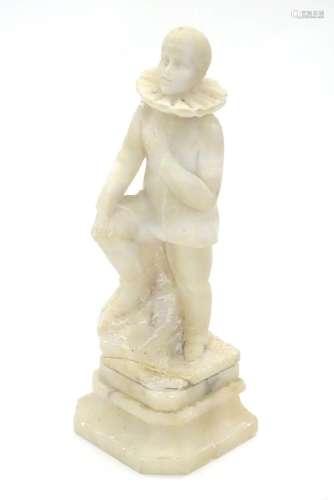 A late 19th / early 20thC Continental carved alabaster sculp...