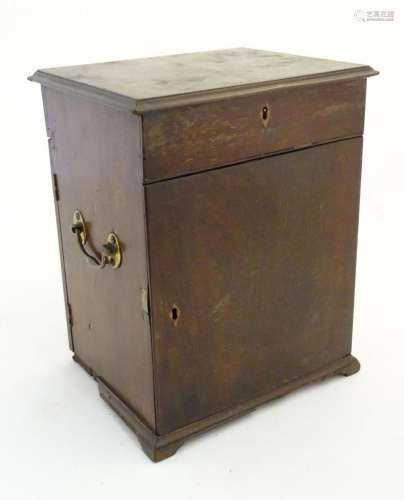 A 19thC mahogany medicine box / travelling apothecary case w...