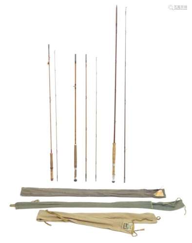 Four mid 20thC fishing rods, comprising: a Milwards Flylite ...