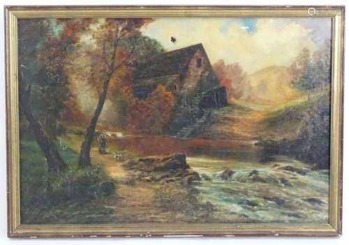 J Nutter, Early 20th century, Oil on canvas, A landscape sce...
