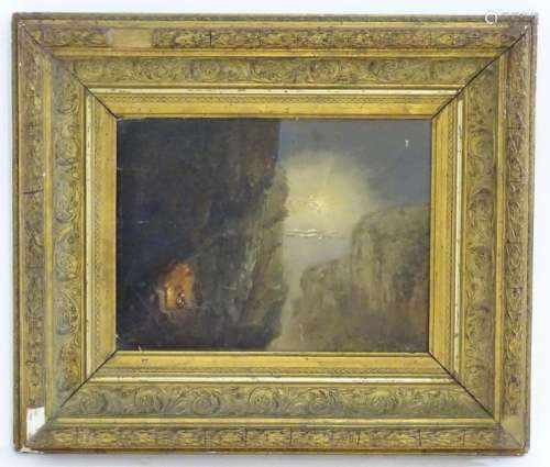 Gerard Jan de Boer (1877-1946), Oil on panel, Cliffs at sunr...