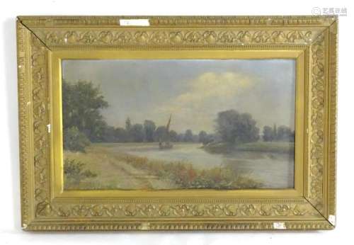 J. R. Edwards, 19th century, Oil on canvas, A sailing boat o...