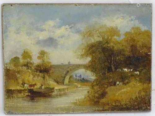 19th century, East Anglian School, Oil on panel, A river sce...