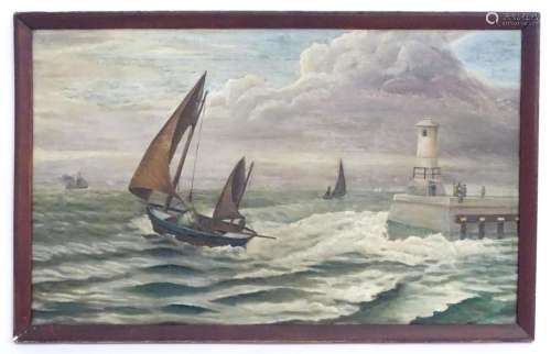 Early 20th century, Oil on canvas, Marine School, A seascape...