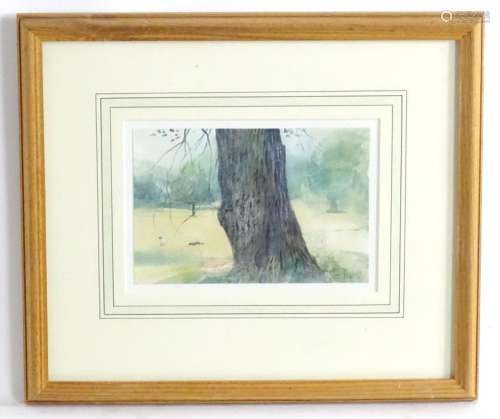 Leslie Worth (1923-2009), Watercolour, Oak Tree in Ashtead P...