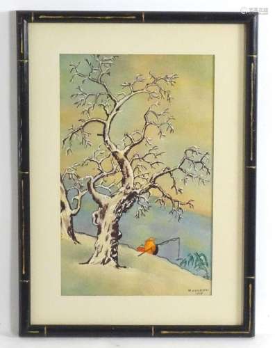 M. Yamasaki, 20th century, Watercolour, A Oriental fisherman...