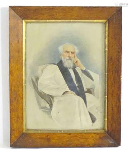 Early 20th century, Watercolour, A seated portrait of Regina...