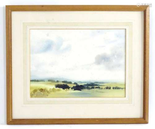 Peter Atkin, 20th century, Watercolour, Oxfordshire Landscap...