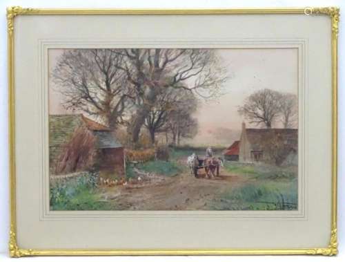 Henry Charles Fox (1855-1929), Watercolour, A farmyard scene...