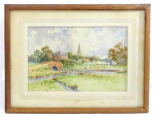 W. Cecil Dunford (1885-1969), Watercolour, The Old Canal Bri...