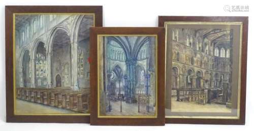 D. W. Watson, Early 20th century, Watercolours, Three eccles...
