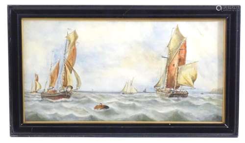 Early 20th century, Marine School, Watercolour, A seascape w...