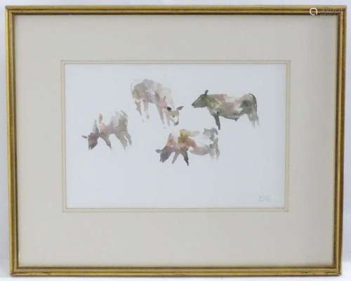 Leslie Worth, 20th century, Watercolour, Studies of Cattle. ...
