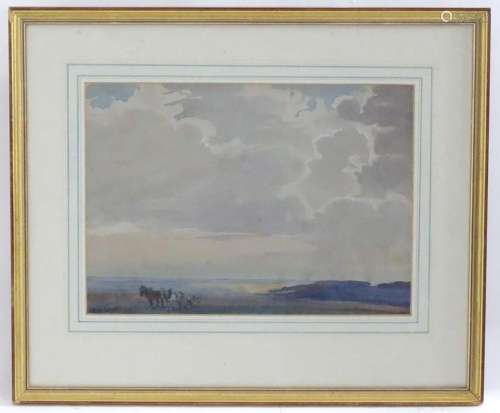 Cecil Ross Burnett (1872-1933), Watercolour, A coastal lands...