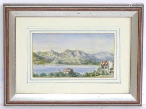 19th century, Topographical School, Watercolour, A view of a...
