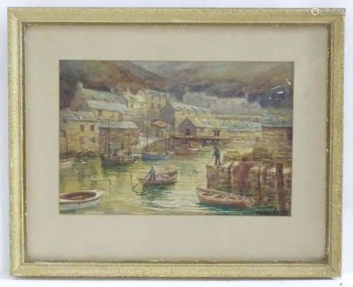 Douglas Pinder (1886-1949), Watercolour, Polperro, Cornwall,...