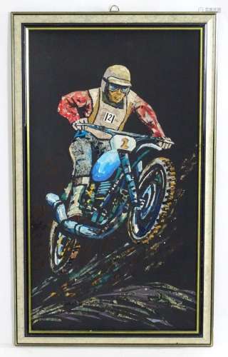 20th century, Collage, A portrait of a motorcycle / speedway...