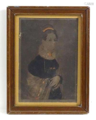 19th century, Watercolour, A portrait of a noble lady wearin...