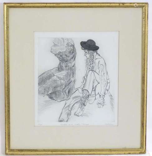 Carol E. Walkin, Limited edition etching, Model and Male Tor...