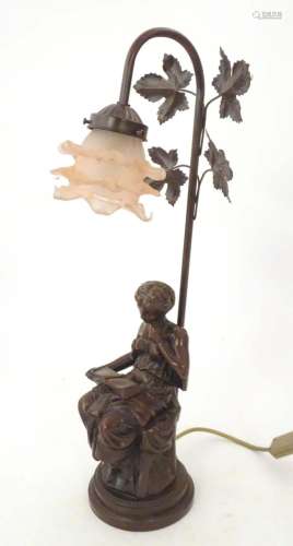 A late 20thC table lamp, the base formed as a classical figu...