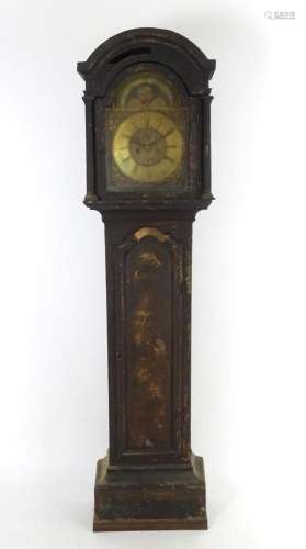 An 18thC 8-day longcase clock with chinoiserie case and arch...