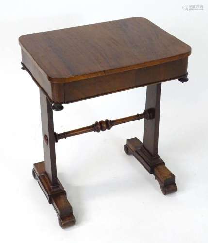 A 19thC mahogany table, the table having a frieze drawer abo...
