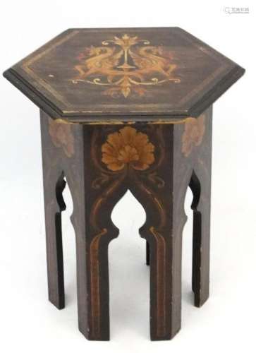 A c.1900 Liberty style hexagonal inlaid occasional table in ...