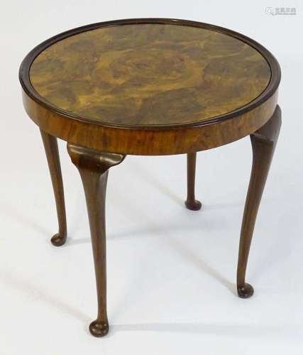 An early / mid 20thC walnut occasional / games table with a ...