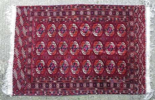 Carpet / Rug : A red ground Kilim rug Approx. 68" x 45&...