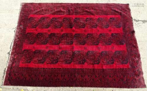 Carpet / Rug : A Turkoman rug, the red ground with bands of ...