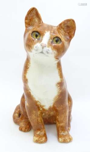 A Winstanley model of a seated Ginger cat. Marked under, no....