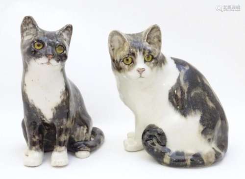 Two Winstanley models of seated Tabby cats. Each marked unde...